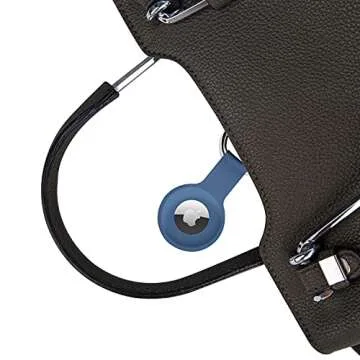 Holder Case for AirTags Ultra Light Silicone Sleeve for AirTags Durable Anti-Scratch Protective Skin Cover with Anti-Losing Keychain Ring Accessory Compatible with Apple AirTags Navy