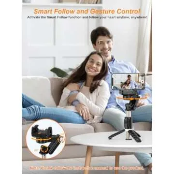 Gimbal Stabilizer for Smartphone,KOSCHEAL 2-Axis Auto Face Tracking Selfie Stick for iPhone,360°Rotation with Remote for Android and iPhone,Ideal for Vlogging,YouTube,TikTok Video Recording