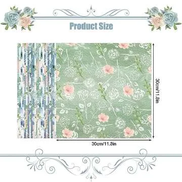 Floral Scrapbook Paper 12 Designs Floral Pattern Paper 24 Sheet Blue Watercolor Rose Retro Floral Double-Sided Decorative Craft Paper DIY Folded Flat for Card (Blue)