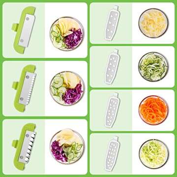 Spiralizer Zoodles Maker Veggie Spiralizer 7-Blade Vegetable Spiralizer Vegetable Slicer Zucchini Spiralizer Veggies Spiral Slicer Cutter Foldable Pasta Spaghetti Maker