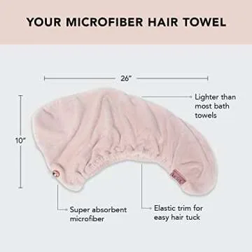 Kitsch Microfiber Hair Towel Wrap - Quick Dry Curly Hair Wraps for Women | Microfiber Towel Wrap Bun...