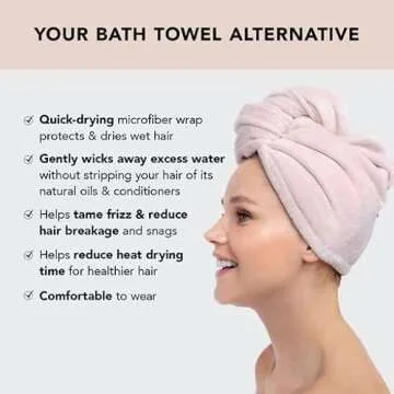 Kitsch Microfiber Hair Towel Wrap - Quick Dry Curly Hair Wraps for Women | Microfiber Towel Wrap Bundle with Discount