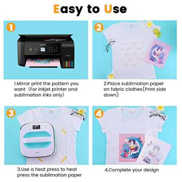 HTVRONT Sublimation Paper for Vivid Custom Transfers