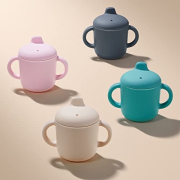 Leak Proof Silicone Sippy Cups for 6 Months+ Toddlers