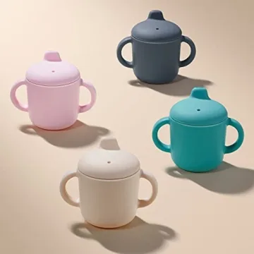 Leak Proof Silicone Sippy Cups for 6 Months+ Toddlers