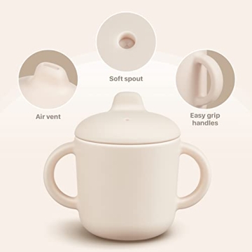 Leak Proof Silicone Sippy Cups for 6 Months+ Toddlers