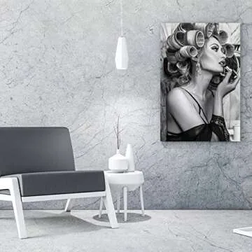 ToMart Retro Hair Salon Curling Iron Canvas Poster