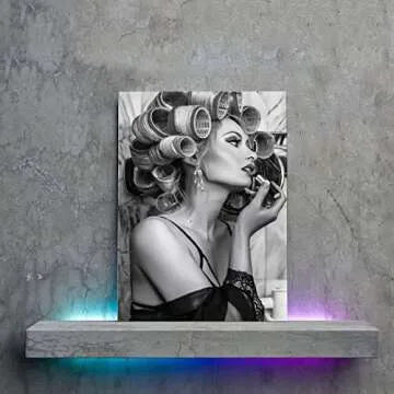 ToMart Retro Hair Salon Curling Iron Canvas Poster