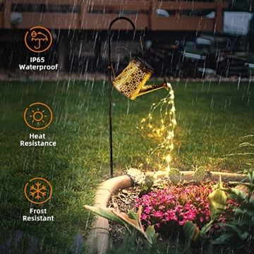 Otdair Solar Watering Can with Decorative Lights for Garden