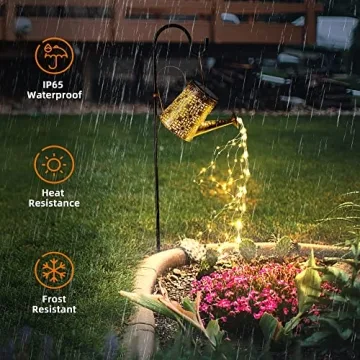 Otdair Solar Watering Can with Decorative Lights for Garden