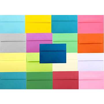 100 A2 Multi Color Assorted Envelopes