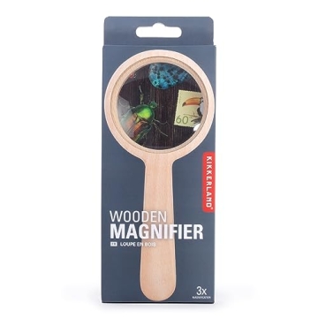 Kikkerland Beech Wooden Magnifier with 3x Magnification