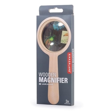 Kikkerland Beech Wooden Magnifier with 3x Magnification