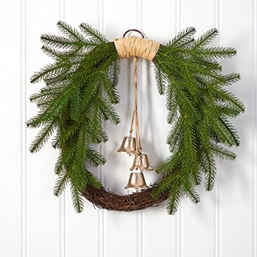 Shop Nearly Natural 24in Holiday Christmas Wreath