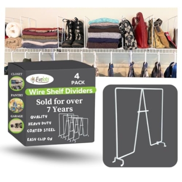 Evelots Wire Shelf Dividers - 4 Pack for Easy Organization