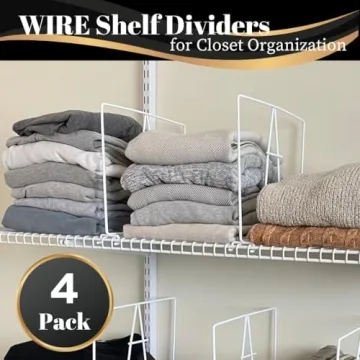 Evelots Wire Shelf Dividers - 4 Pack for Easy Organization