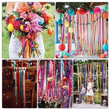 HUIHUANG Satin Ribbon 40 Yards Assorted Colors for Crafts