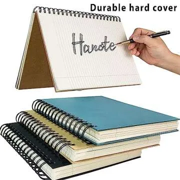 HANOTE 3 Packs Spiral Notebook, Spiral Ruled Journal with Hard Cover, 8.5" x 11", 240 Pages, 100 GSM Paper, Notebooks for Work School Note Taking