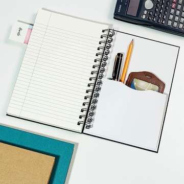 HANOTE 3 Packs Spiral Notebook, Spiral Ruled Journal with Hard Cover, 8.5" x 11", 240 Pages, 100 GSM Paper, Notebooks for Work School Note Taking