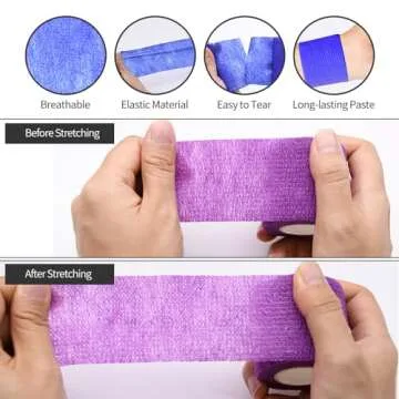 1"/2"/3"/4" Self Adhesive Bandage Wraps, 6pcs 5 Yard Breathable Elastic Wraps, Vet Wraps, 12 Colors to Choose, (2", Skin Color, 6pcs)