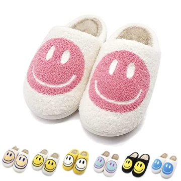 Cute Smile Face Slippers Comfortable and Fluffy Footwear