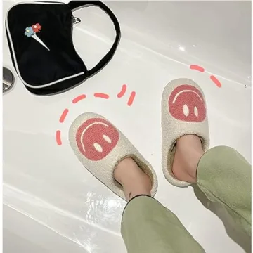 Cute Smile Face Slippers Comfortable and Fluffy Footwear