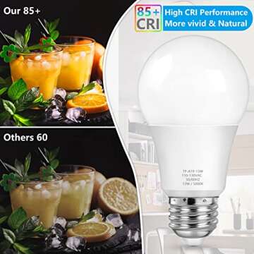 MAXvolador A19 LED Light Bulbs, 100 Watt Equivalent, Daylight White 5000K, 1500LM, E26 Base, Non-Dimmable, 13W Bright White Bulb, 20-Pack