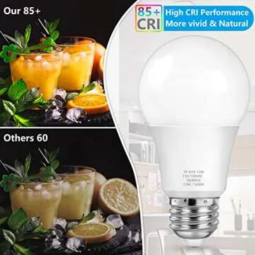 MAXvolador A19 LED Light Bulbs, 100 Watt Equivalent, Daylight White 5000K, 1500LM, E26 Base, Non-Dimmable, 13W Bright White Bulb, 20-Pack