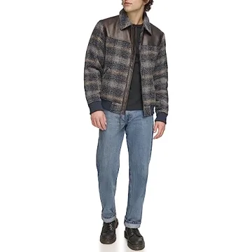 Levi's Men's Mixed Media Western Bomber Jacket For Comfort