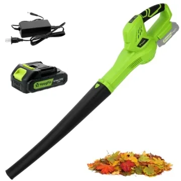 YOUGFIN 21V Cordless Leaf Blower: Lightweight, 6-Speed, 160CFM Power