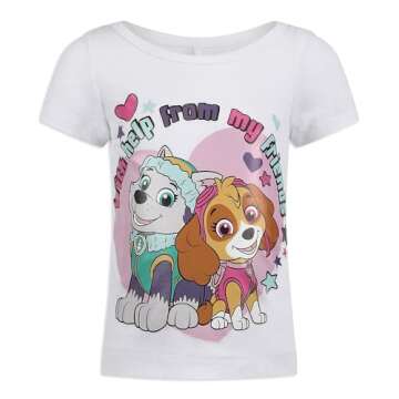 Paw Patrol Nickelodeon Girls Short Sleeve Shirt 3 Pack for Toddler and Little Kids