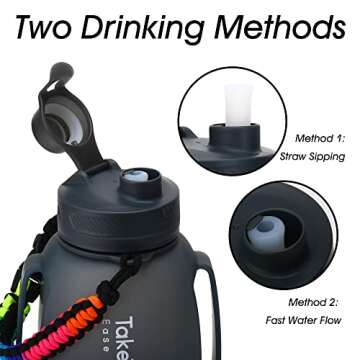 TakeToday 40 OZ Collapsible Water Bottle with Straw