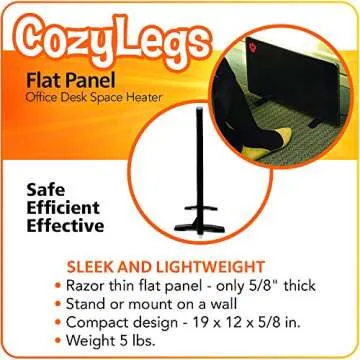 Cozy Products New and Improved Cozy Legs, Flat Panel Space Heater for Home and Office, Portable Heat...