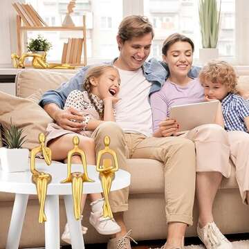 CYYKDA Bookshelf Decor Gold Thinker Statue Figurines Set of 4-Decorate Your Home, Office, or Shelf w...