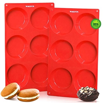 WALFOS Silicone Whoopie Pie Baking Pans - Non-Stick Muffin Top Pan
