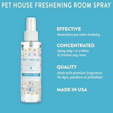 One Fur All Pet House Freshening Room Spray - Sunwashed Cotton - Concentrated Air Freshener - Non-To...