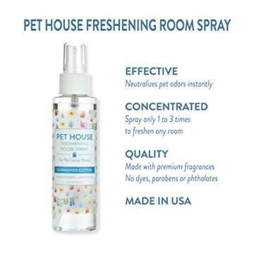One Fur All Pet House Freshening Room Spray - Sunwashed Cotton - Concentrated Air Freshener - Non-Toxic & Pet-Friendly Air Freshener - Pet Odor Eliminator Room Spray