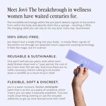 Jovi Band Wellness Patch for Women - Natural Relief for Menstrual Discomfort, Wearable and Reusable Discreet Comfort Patches with Easy Application (1 Pack + 5 Adhesives)