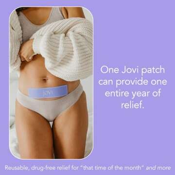 Jovi Band Wellness Patch for Women - Natural Relief for Menstrual Discomfort, Wearable and Reusable Discreet Comfort Patches with Easy Application (1 Pack + 5 Adhesives)