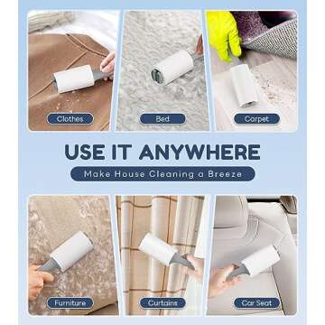 MONSEK 4X Extra Sticky Lint Roller for Pet Hair, Lint Rollers 315 Sheets Mega Value Set, Pet Hair Remover with 3 Upgraded Handle 3 Rollers, Portable Lint Remover for Clothes, Furniture, Dog & Cat Hair