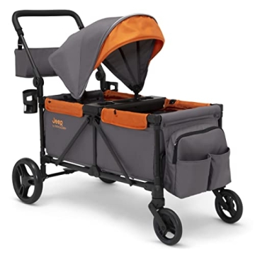Jeep Sport All-Terrain Stroller Wagon by Delta Children - Includes Canopy, Parent Organizer, Adjusta...