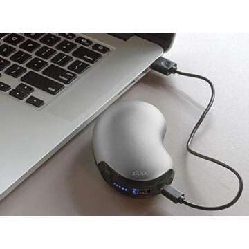 Zippo Unisex-Adult Rechargeable Handwarmer 6 Hour, Silver, One Size