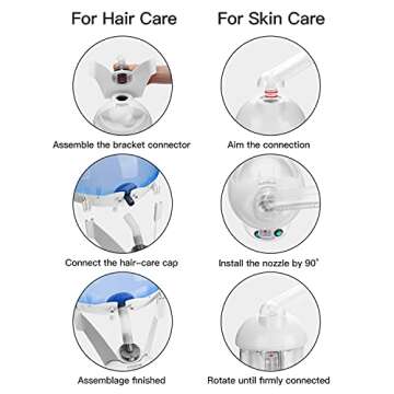 KINGDOM CARES Large 2 in 1 Hair & Facial Steamer - White - Facial Steamer - Steamer - Cleansing & Moisturizing