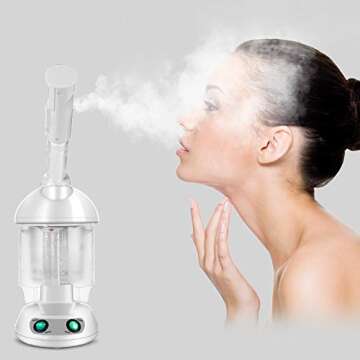 KINGDOM CARES Large 2 in 1 Hair & Facial Steamer - White - Facial Steamer - Steamer - Cleansing & Moisturizing