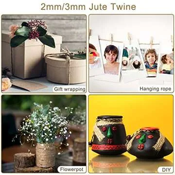 Natural Jute Twine Rolled Rope for Crafting and Gardening