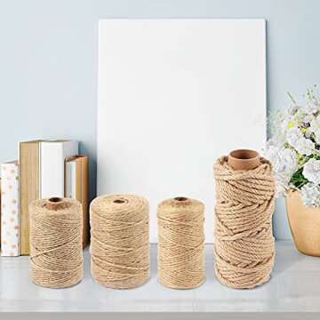 Natural Jute Twine Rolled Rope for Crafting and Gardening