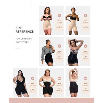 FeelinGirl Fajas Moldeadoras de Cintura y Abdomen Shapewear Tummy Control Butt Lifting Thigh Slimmer Black M