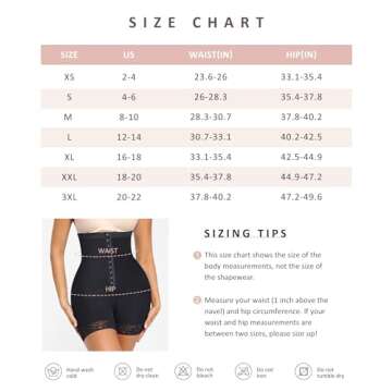 FeelinGirl Fajas Moldeadoras de Cintura y Abdomen Shapewear Tummy Control Butt Lifting Thigh Slimmer Black M