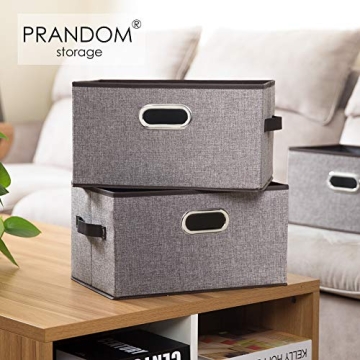 Stylish PRANDOM Foldable Storage Bins with Handles