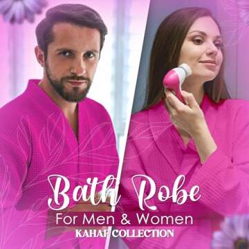 Waffle Knit Lightweight Kimono Spa & Bath Robes for Women - Quick Dry - Soft (US, Alpha, One Size, Regular, Regular, HOT PINK)